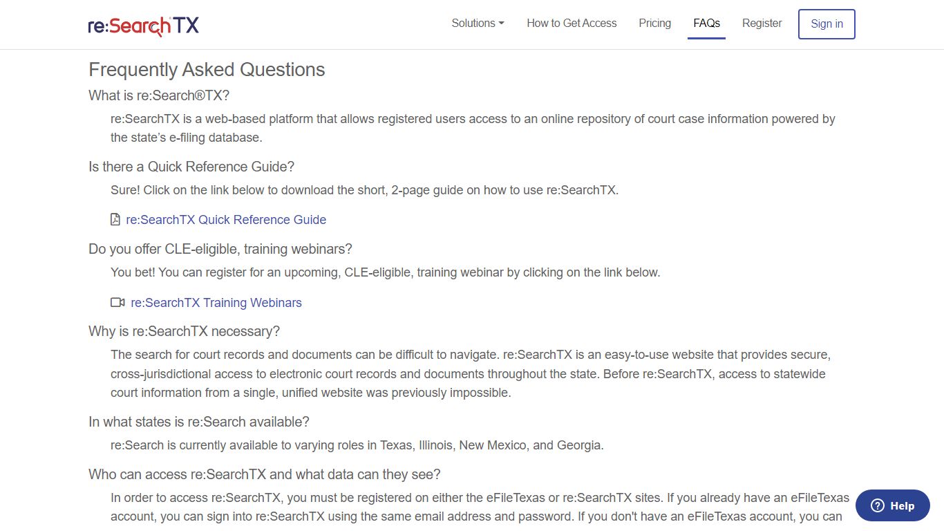 re:SearchTX - FAQs - txcourts.gov